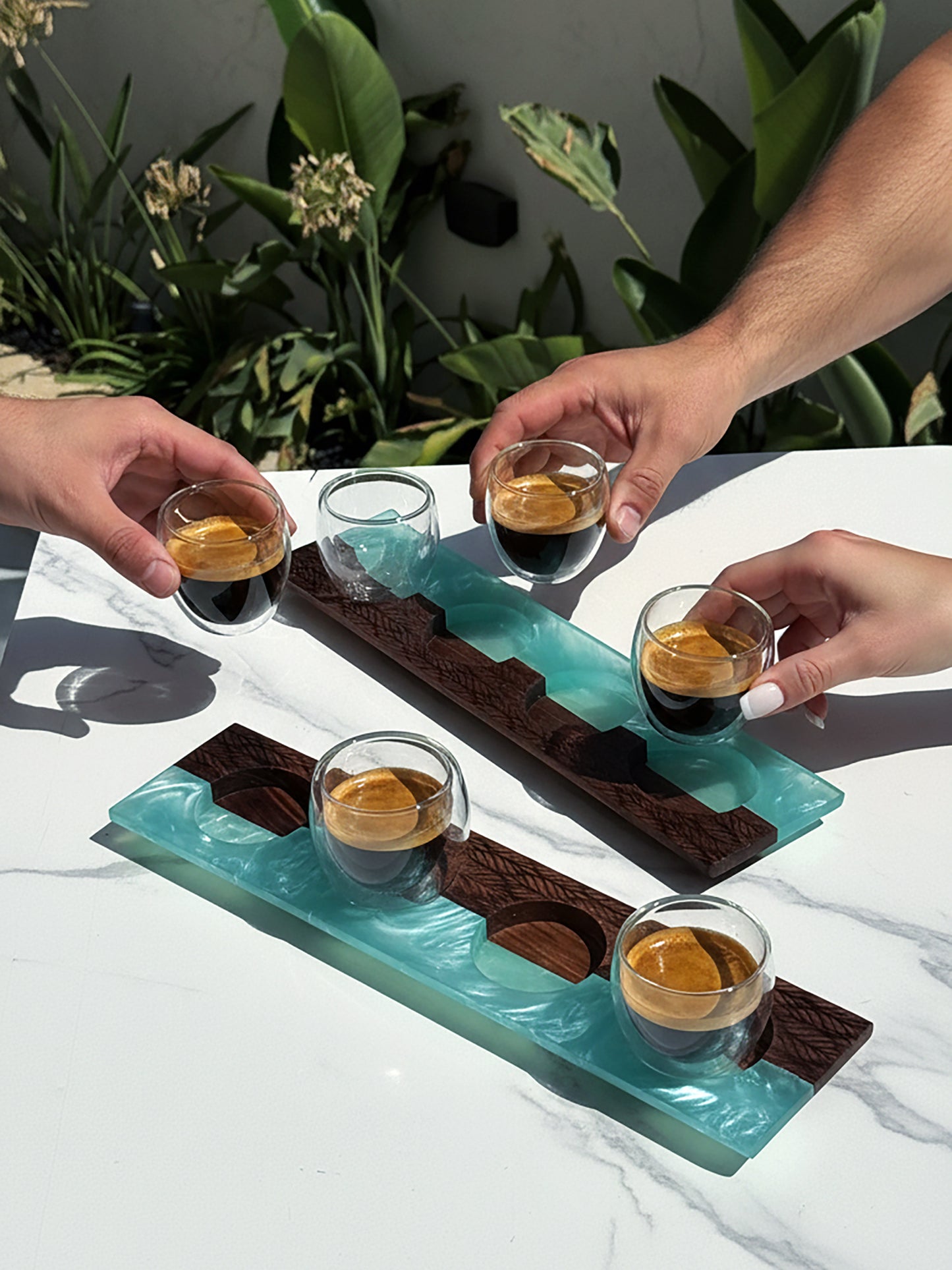 Walnut Wood Espresso Flight