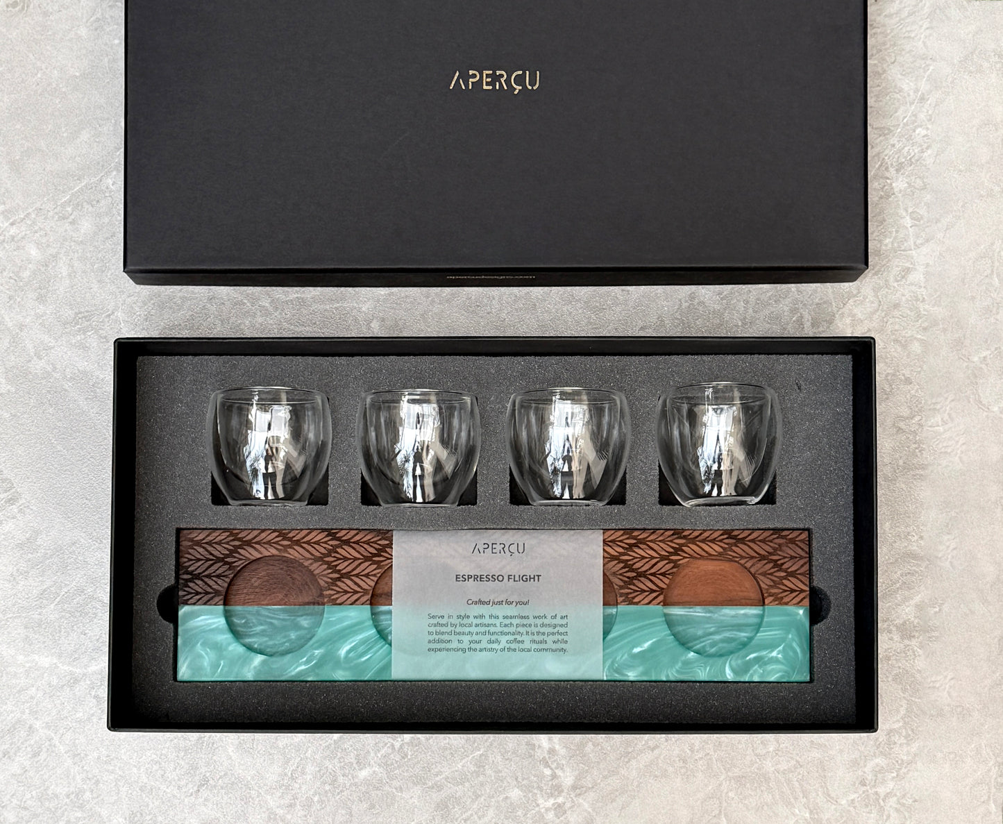 Walnut Wood Espresso Flight